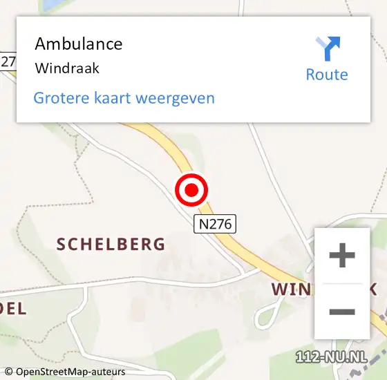 Locatie op kaart van de 112 melding: Ambulance Windraak op 23 april 2014 07:35