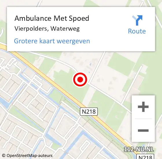 Locatie op kaart van de 112 melding: Ambulance Met Spoed Naar Vierpolders, Waterweg op 16 december 2019 23:24