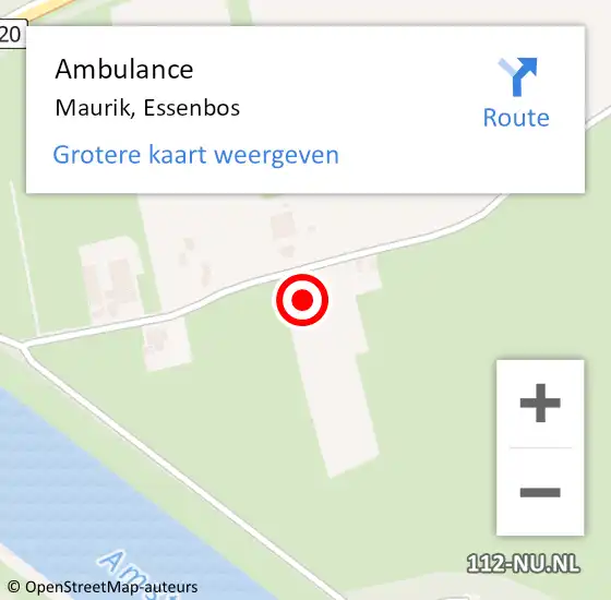 Locatie op kaart van de 112 melding: Ambulance Maurik, Essenbos op 23 april 2014 08:05