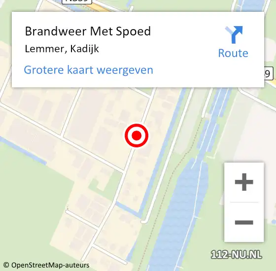 Locatie op kaart van de 112 melding: Brandweer Met Spoed Naar Lemmer, Kadijk op 17 december 2019 04:29