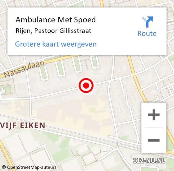 Locatie op kaart van de 112 melding: Ambulance Met Spoed Naar Rijen, Pastoor Gillisstraat op 17 december 2019 04:36