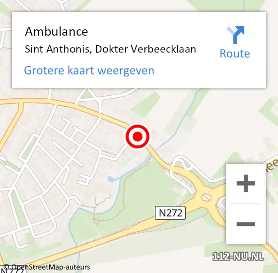 Locatie op kaart van de 112 melding: Ambulance Sint Anthonis, Dokter Verbeecklaan op 17 december 2019 10:18