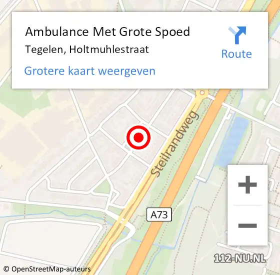 Locatie op kaart van de 112 melding: Ambulance Met Grote Spoed Naar Tegelen, Holtmuhlestraat op 17 december 2019 10:40