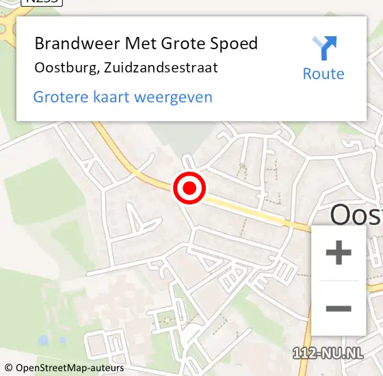 Locatie op kaart van de 112 melding: Brandweer Met Grote Spoed Naar Oostburg, Zuidzandsestraat op 17 december 2019 11:34