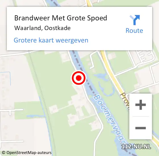 Locatie op kaart van de 112 melding: Brandweer Met Grote Spoed Naar Waarland, Oostkade op 17 december 2019 12:09