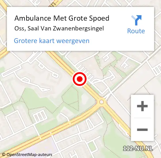 Locatie op kaart van de 112 melding: Ambulance Met Grote Spoed Naar Oss, Saal Van Zwanenbergsingel op 17 december 2019 12:44