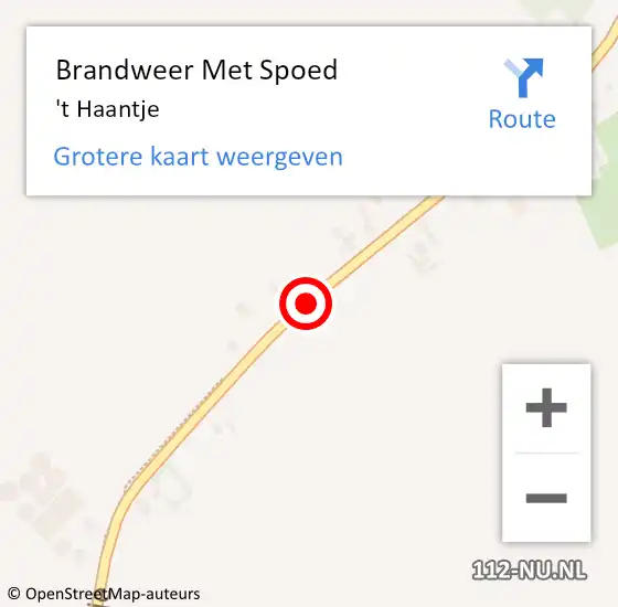 Locatie op kaart van de 112 melding: Brandweer Met Spoed Naar 't Haantje op 17 december 2019 14:07