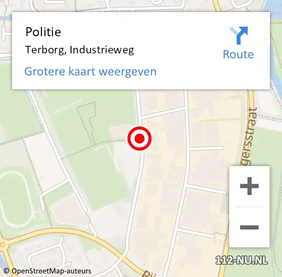 Locatie op kaart van de 112 melding: Politie Terborg, Industrieweg op 17 december 2019 14:09