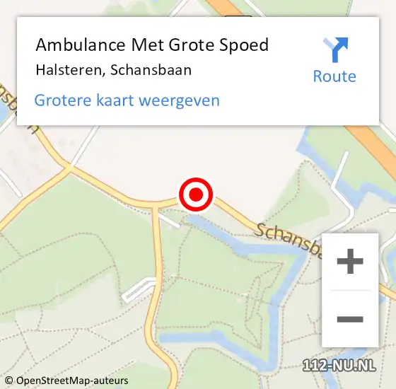 Locatie op kaart van de 112 melding: Ambulance Met Grote Spoed Naar Halsteren, Schansbaan op 17 december 2019 14:50