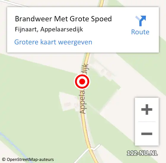 Locatie op kaart van de 112 melding: Brandweer Met Grote Spoed Naar Fijnaart, Appelaarsedijk op 17 december 2019 15:06