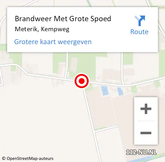 Locatie op kaart van de 112 melding: Brandweer Met Grote Spoed Naar Meterik, Kempweg op 17 december 2019 15:27