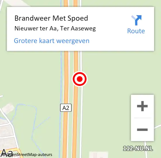 Locatie op kaart van de 112 melding: Brandweer Met Spoed Naar Nieuwer ter Aa, Ter Aaseweg op 17 december 2019 16:09