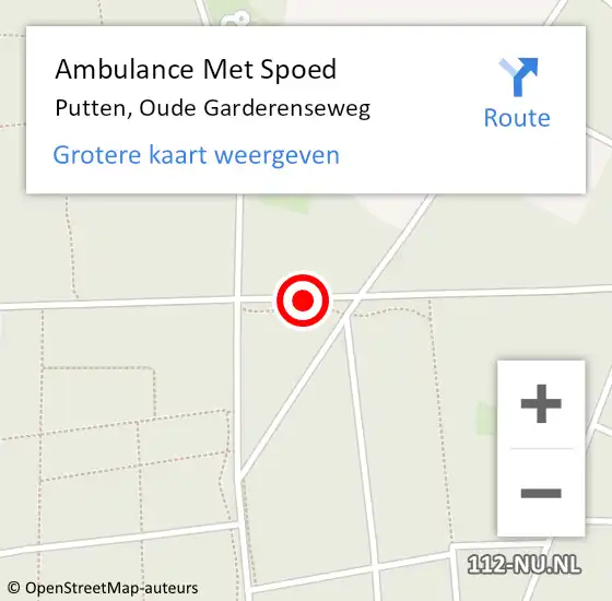 Locatie op kaart van de 112 melding: Ambulance Met Spoed Naar Putten, Oude Garderenseweg op 17 december 2019 16:19