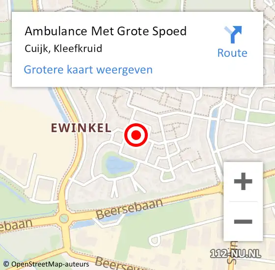 Locatie op kaart van de 112 melding: Ambulance Met Grote Spoed Naar Cuijk, Kleefkruid op 17 december 2019 17:30