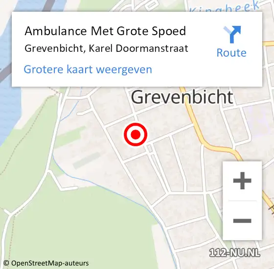 Locatie op kaart van de 112 melding: Ambulance Met Grote Spoed Naar Grevenbicht, Karel Doormanstraat op 29 september 2013 18:22