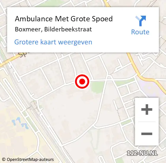 Locatie op kaart van de 112 melding: Ambulance Met Grote Spoed Naar Boxmeer, Bilderbeekstraat op 17 december 2019 17:50