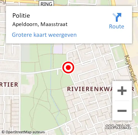 Locatie op kaart van de 112 melding: Politie Apeldoorn, Maasstraat op 17 december 2019 19:21