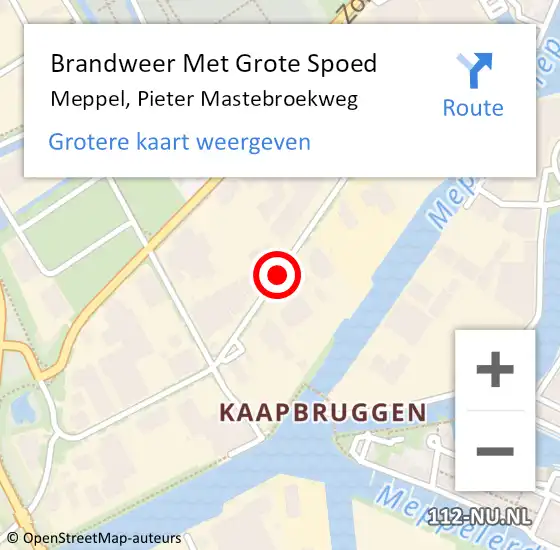 Locatie op kaart van de 112 melding: Brandweer Met Grote Spoed Naar Meppel, Pieter Mastebroekweg op 17 december 2019 19:50