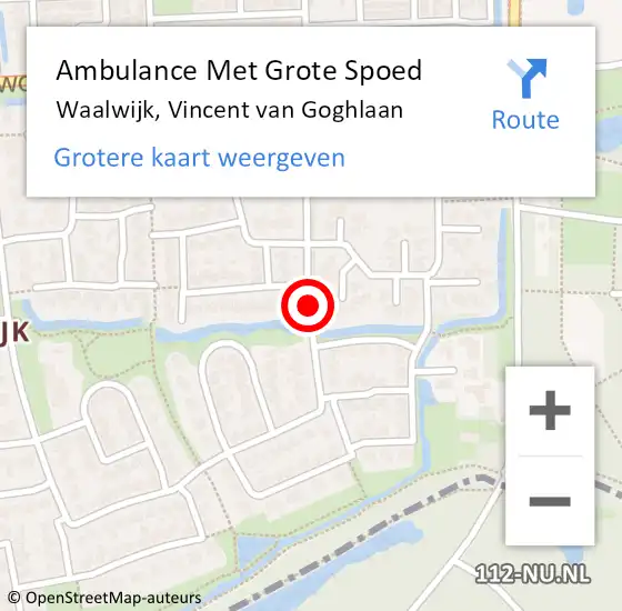 Locatie op kaart van de 112 melding: Ambulance Met Grote Spoed Naar Waalwijk, Vincent Van Goghlaan op 17 december 2019 22:02