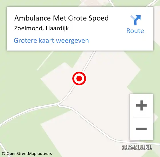 Locatie op kaart van de 112 melding: Ambulance Met Grote Spoed Naar Zoelmond, Haardijk op 18 december 2019 05:02