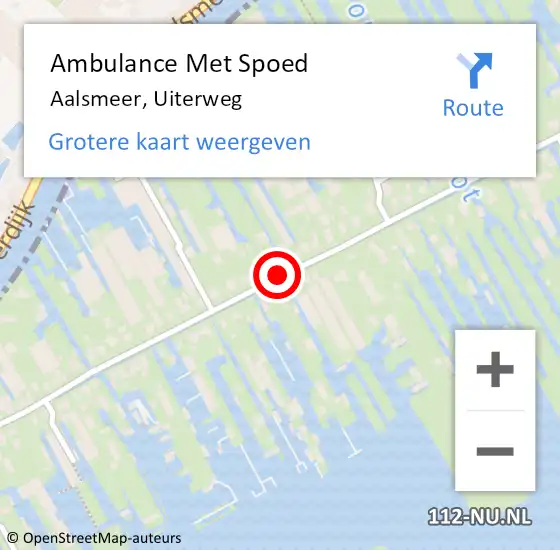 Locatie op kaart van de 112 melding: Ambulance Met Spoed Naar Aalsmeer, Uiterweg op 18 december 2019 07:10
