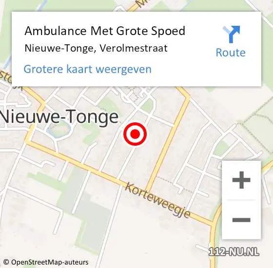 Locatie op kaart van de 112 melding: Ambulance Met Grote Spoed Naar Nieuwe-Tonge, Verolmestraat op 29 september 2013 18:30