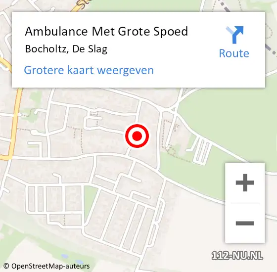 Locatie op kaart van de 112 melding: Ambulance Met Grote Spoed Naar Bocholtz, De Slag op 23 april 2014 10:39