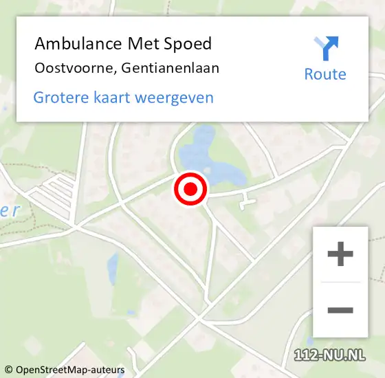 Locatie op kaart van de 112 melding: Ambulance Met Spoed Naar Oostvoorne, Gentianenlaan op 18 december 2019 17:04