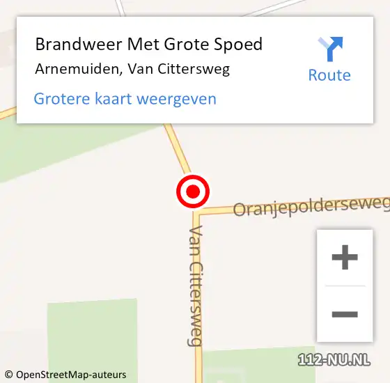 Locatie op kaart van de 112 melding: Brandweer Met Grote Spoed Naar Arnemuiden, Van Cittersweg op 18 december 2019 18:16