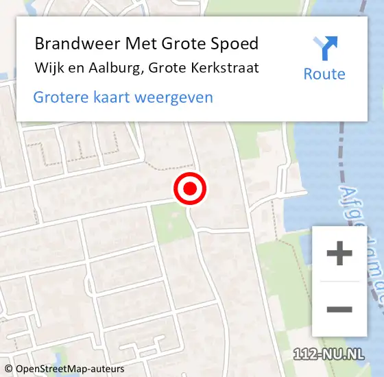 Locatie op kaart van de 112 melding: Brandweer Met Grote Spoed Naar Wijk en Aalburg, Grote Kerkstraat op 18 december 2019 19:22