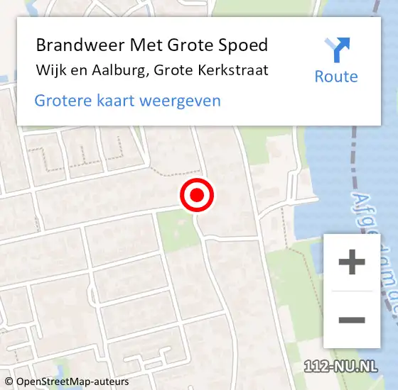 Locatie op kaart van de 112 melding: Brandweer Met Grote Spoed Naar Wijk en Aalburg, Grote Kerkstraat op 18 december 2019 19:33