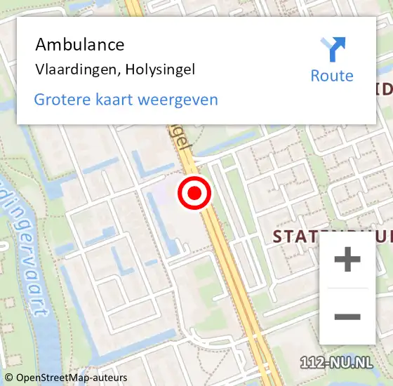 Locatie op kaart van de 112 melding: Ambulance Vlaardingen, Holysingel op 18 december 2019 21:25