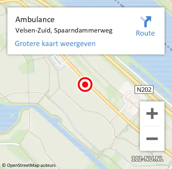 Locatie op kaart van de 112 melding: Ambulance Velsen-Zuid, Spaarndammerweg op 18 december 2019 23:33