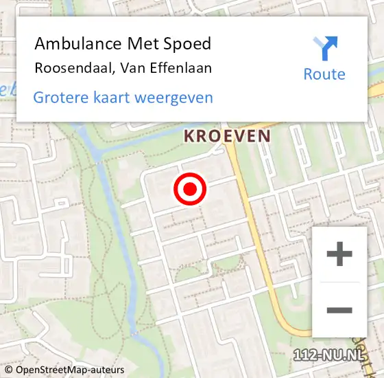 Locatie op kaart van de 112 melding: Ambulance Met Spoed Naar Roosendaal, Van Effenlaan op 19 december 2019 01:25