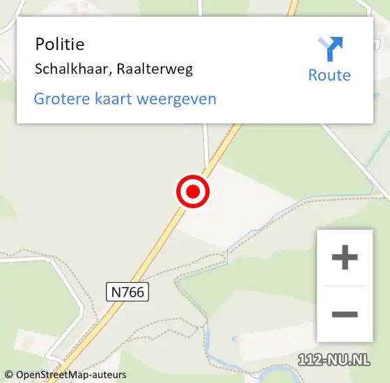 Locatie op kaart van de 112 melding: Politie Schalkhaar, Raalterweg op 19 december 2019 02:20