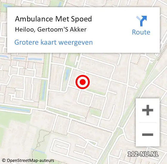 Locatie op kaart van de 112 melding: Ambulance Met Spoed Naar Heiloo, Gertoom'S Akker op 19 december 2019 06:57