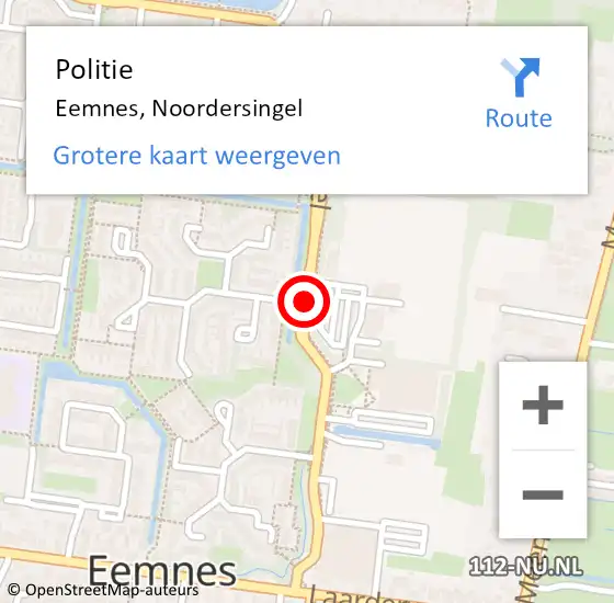 Locatie op kaart van de 112 melding: Politie Eemnes, Noordersingel op 19 december 2019 08:24