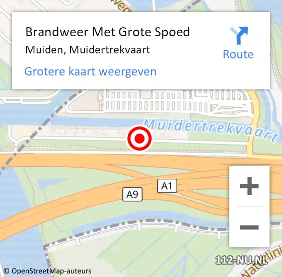 Locatie op kaart van de 112 melding: Brandweer Met Grote Spoed Naar Muiden, Muidertrekvaart op 19 december 2019 09:06