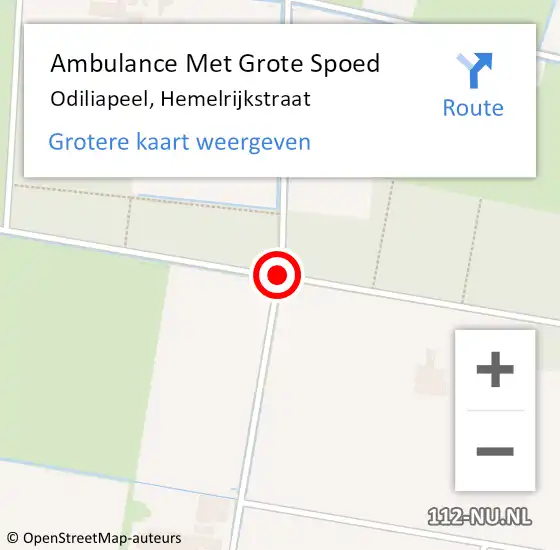 Locatie op kaart van de 112 melding: Ambulance Met Grote Spoed Naar Odiliapeel, Hemelrijkstraat op 19 december 2019 09:52