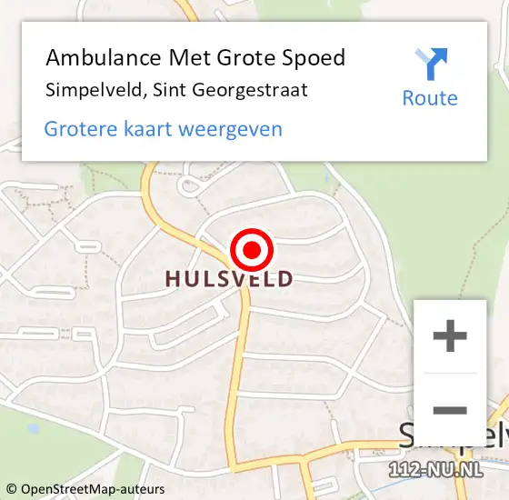 Locatie op kaart van de 112 melding: Ambulance Met Grote Spoed Naar Simpelveld, Sint Georgestraat op 23 april 2014 11:54