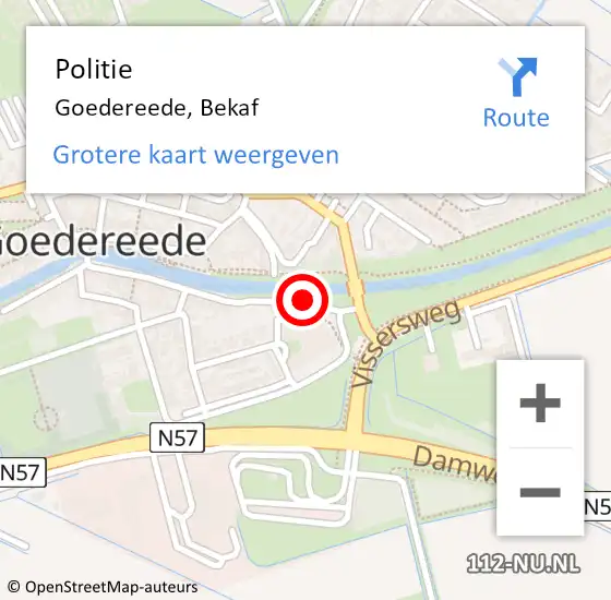 Locatie op kaart van de 112 melding: Politie Goedereede, Bekaf op 19 december 2019 13:41