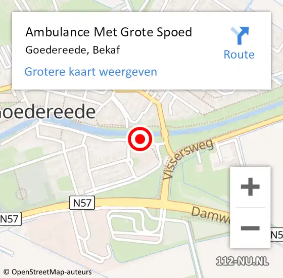 Locatie op kaart van de 112 melding: Ambulance Met Grote Spoed Naar Goedereede, Bekaf op 19 december 2019 13:43