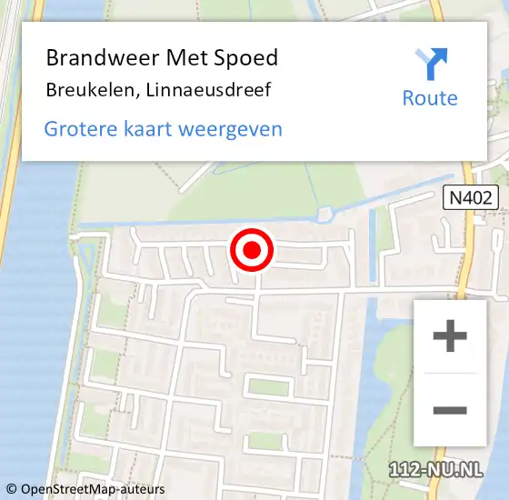 Locatie op kaart van de 112 melding: Brandweer Met Spoed Naar Breukelen, Linnaeusdreef op 19 december 2019 15:30