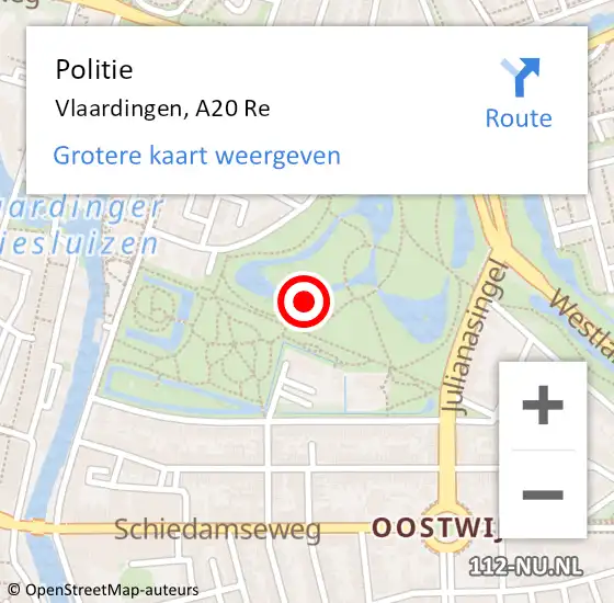 Locatie op kaart van de 112 melding: Politie Vlaardingen, Mr. Verschuurstraat op 19 december 2019 16:22