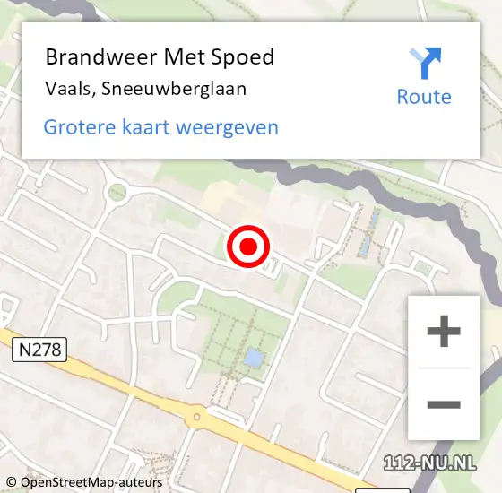 Locatie op kaart van de 112 melding: Brandweer Met Spoed Naar Vaals, Sneeuwberglaan op 19 december 2019 16:38