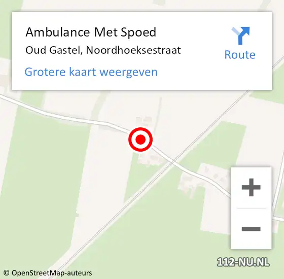 Locatie op kaart van de 112 melding: Ambulance Met Spoed Naar Oud Gastel, Noordhoeksestraat op 19 december 2019 16:44