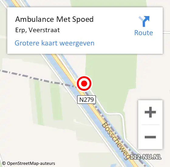 Locatie op kaart van de 112 melding: Ambulance Met Spoed Naar Erp, Veerstraat op 19 december 2019 16:50