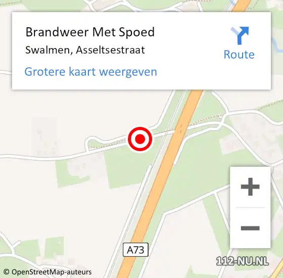 Locatie op kaart van de 112 melding: Brandweer Met Spoed Naar Swalmen, Asseltsestraat op 19 december 2019 17:07