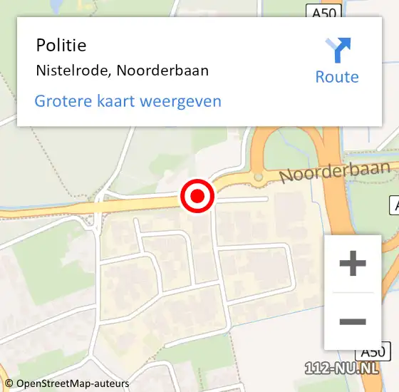 Locatie op kaart van de 112 melding: Politie Nistelrode, Noorderbaan op 19 december 2019 17:22