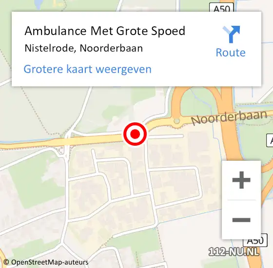 Locatie op kaart van de 112 melding: Ambulance Met Grote Spoed Naar Nistelrode, Noorderbaan op 19 december 2019 17:23